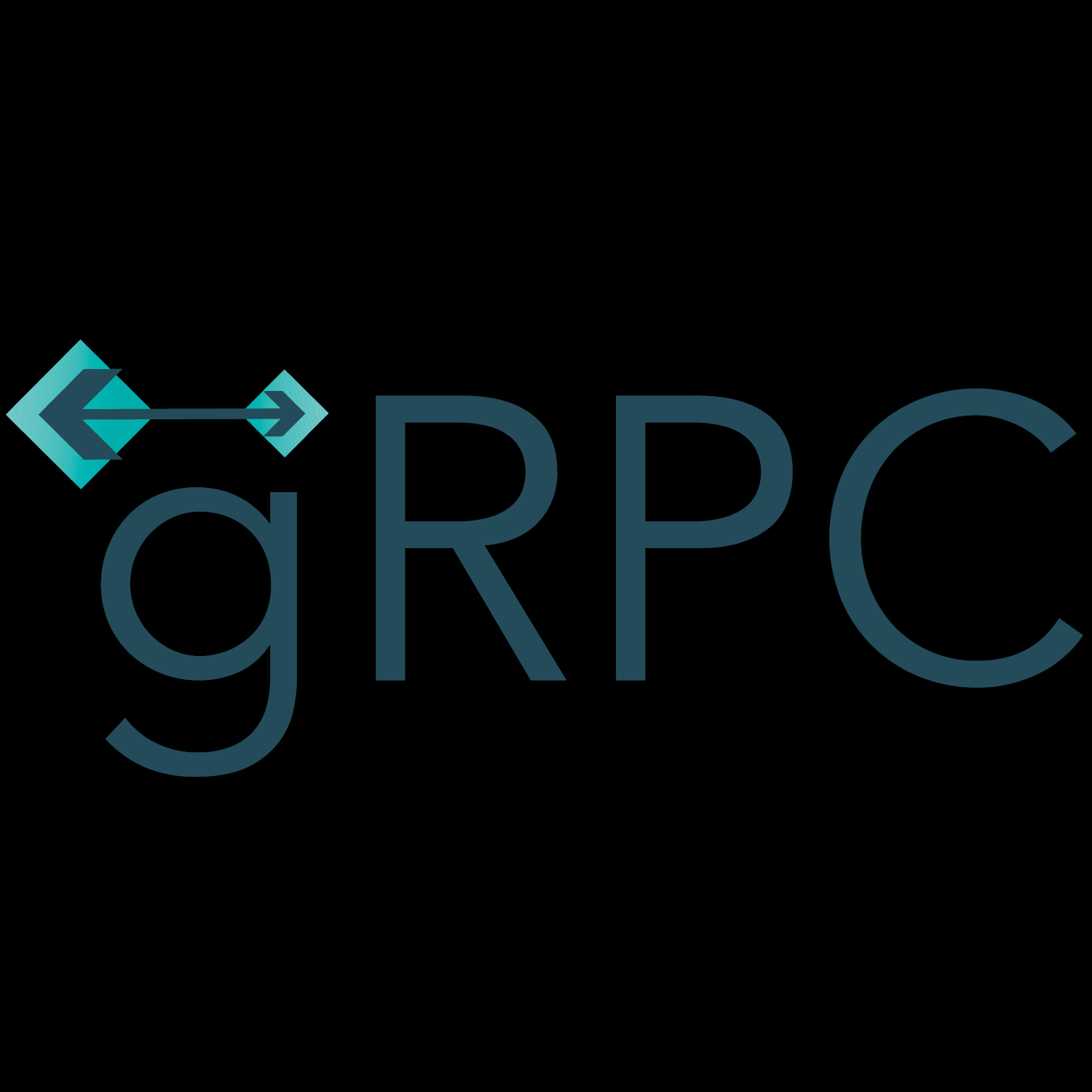 gRPC logo on black background