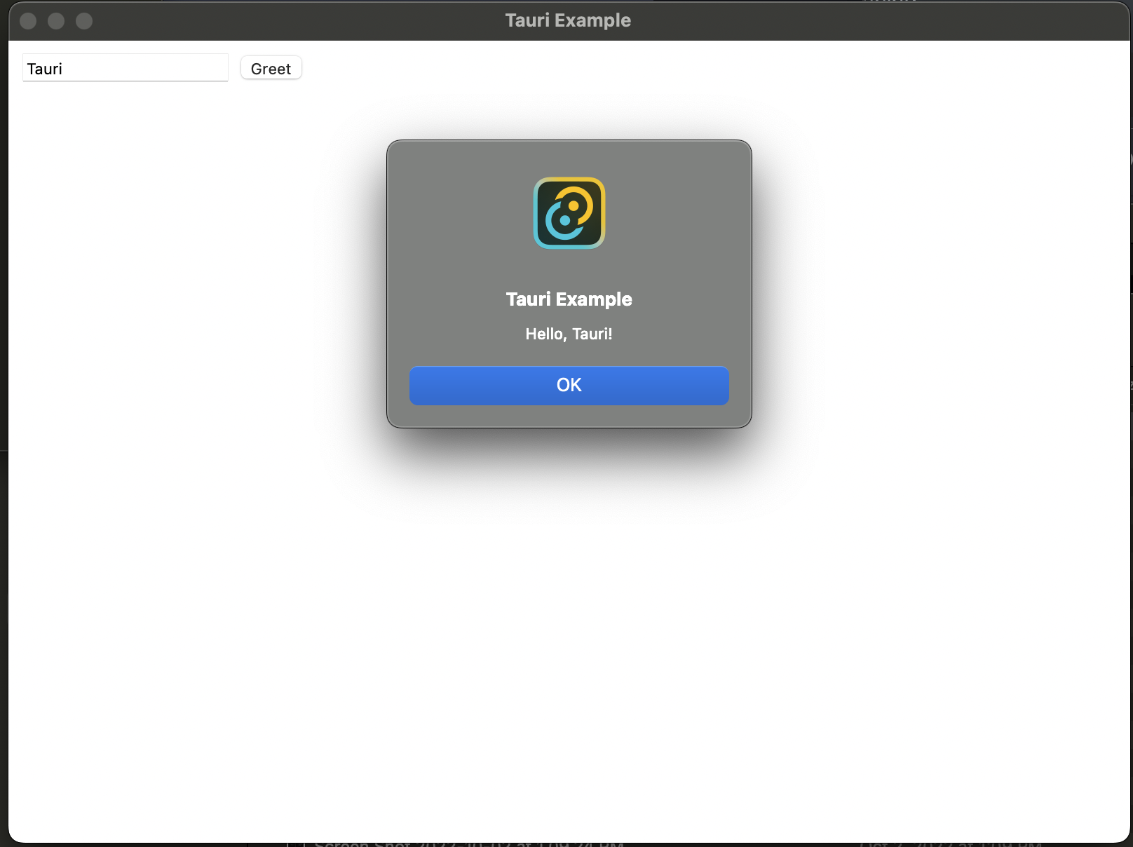 Desktop version of the Tauri Example Greet App